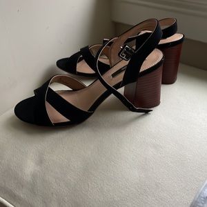 Kensie black nubuck sandals  3” heel. Worn once! See photos. 9M